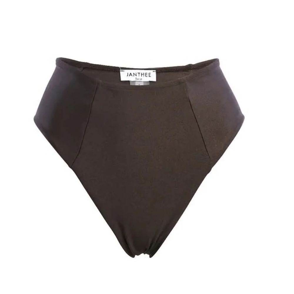 🔥JANTHEE BERLIN Maya Cheeky High-waisted Bikini Bottom Brown-Mocha Small (2-4)
